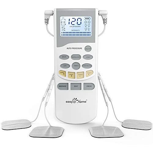 Easy@Home Professional Grade Rechargeable TENS Unit Electronic Pulse Massager,Backlit LCD Display, Professional Grade Powerful Pulse Intensity, 510K Cleared, FSA Eligible OTC Home Use, EHE012PRO