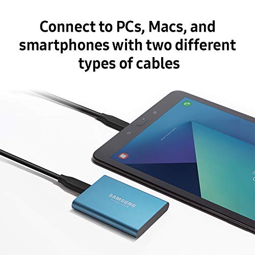 SAMSUNG T5 Portable SSD 2TB - Up to 540MB/s - USB 3.1 External Solid State Drive, Black (MU-PA2T0B/AM)