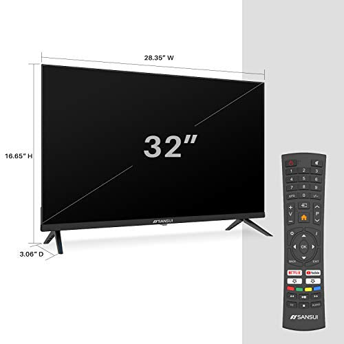 SANSUI ES32S1N 32 Inch 720p Smart LED TV - High Resolution Television Built-in HDMI, USB - Support Screen Cast Mirroring,Gift for Friends,Grandmother (2020 Model)