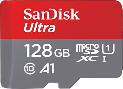 SanDisk 128GB Ultra microSDXC UHS-I Memory Card with Adapter - 120MB/s, C10, U1, Full HD, A1, Micro SD Card - SDSQUA4-128G-GN6MA