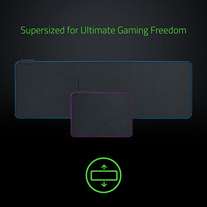 Razer Goliathus Extended Chroma Gaming Mousepad: Customizable Chroma RGB Lighting, Soft, Cloth Material, Balanced Control & Speed, Non-Slip Rubber Base, Classic Black