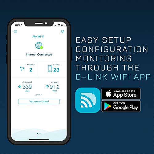 D-Link Wireless AC1750 WiFi Router – Smart Dual Band – MU-MIMO – Powerful Dual Core Processor – Blazing Fast Wi-Fi for Gaming and 4K Streaming – Reliable Coverage (DIR-867-US)