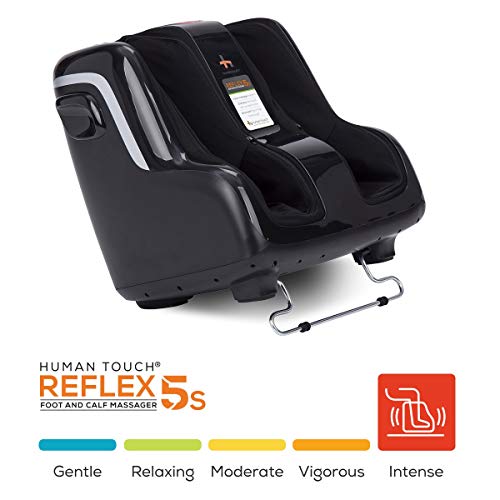 Human Touch Reflex5s Foot and Calf Massager - Perfect for Relaxation and Stress Relief- Patented Technology - Extended Height, Adjustable Tilt Base, Calf Massage- 5 inch Width x 14 inch Height