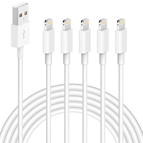 iPhone Charger,5 Pack (6 FT) MBYY [Apple MFi Certified] Charger Lightning to USB Cable Compatible iPhone 11 Pro/11/XS MAX/XR/8/7/6s/6/plus,iPad Pro/Air/Mini,iPod Touch Original Certified-White