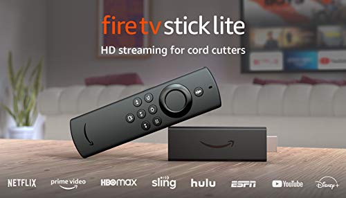 Fire TV Stick Lite with Alexa Voice Remote Lite (no TV controls) | HD streaming device | 2020 release