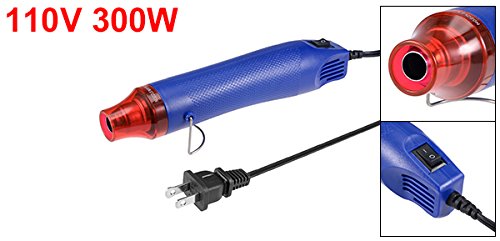 uxcell Mini Heat Gun 300W 110V Portable Hot Air Gun for Small Projects - Electronics, Crafts, Beading, Melting, Embossing, Removing Blue Shell Red Mouth