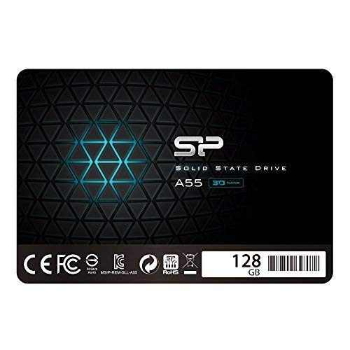 Silicon Power 128GB SSD 3D NAND A55 SLC Cache Performance Boost SATA III 2.5" 7mm (0.28") Internal Solid State Drive (SU128GBSS3A55S25AC)