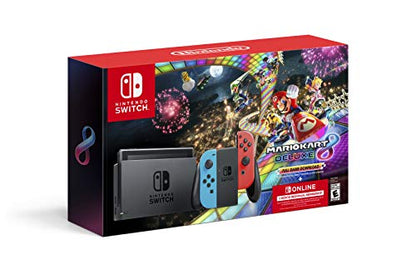 Nintendo Switch™ w/ Neon Blue & Neon Red Joy-Con™ + Mario Kart™ 8 Deluxe (Full Game Download) + 3 Month Nintendo Switch Online Individual Membership