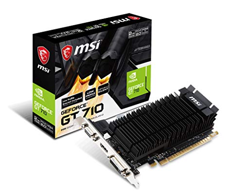 MSI GAMING GeForce GT 710 2GB GDRR5 64-bit HDCP Support DirectX 12 OpenGL 4.5 Heat Sink Low Profile Graphics Card (GT 710 2GD5H LP)