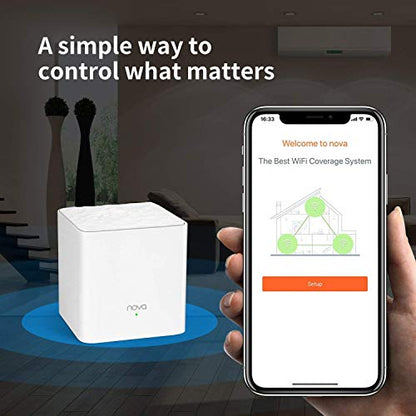 Tenda Whole Home Mesh WiFi System - Dual Band AC1200 Router Replacement for SmartHome,Works with Amazon Alexa for 3500 sq.ft 5+ Room Coverage (MW3 3PK)