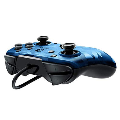 PDP Nintendo Switch Blue Camo Faceoff Wired Pro Controller, 500-119 - Nintendo Switch