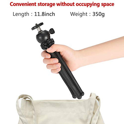 Naohiro Phone Camera Gopro Tripod, Portable and Flexible Phone Tripod Stand with Wireless Remote and Phone Holder, Tripod for iPhone/Android Smartphone/Camera/Sports Camera