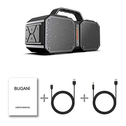 BUGANI Bluetooth Speaker, M83 Portable Bluetooth Speakers 5.0, 40W Super Power, Rich Woofer, Stereo Loud. Outdoor Bluetooth Speaker Suitable for Family Gatherings and Outdoor Travel