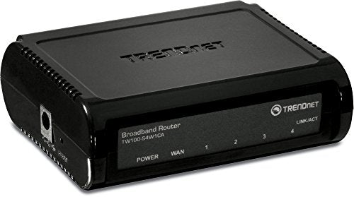 TRENDnet 4-Port Broadband Router,TW100-S4W1CA, 4 x 10/100 Mbps Half/Full Duplex Switch Ports, Instant Recognizing, Remote Management,