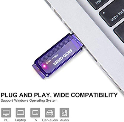 Micro Center SuperSpeed Single Pack 64GB USB 3.0 Flash Drive Gum Size Memory Stick Thumb Drive Data Storage Jump Drive (64G)