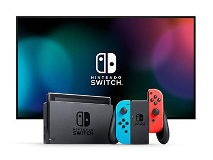 Newest Nintendo Switch 32GB Console with Neon Blue and Neon Red Joy-Con, 6.2" Multi-Touch 1280x720 Display, WiFi, Bluetooth, HDMI and GalliumPi 12-in-1 Bundle