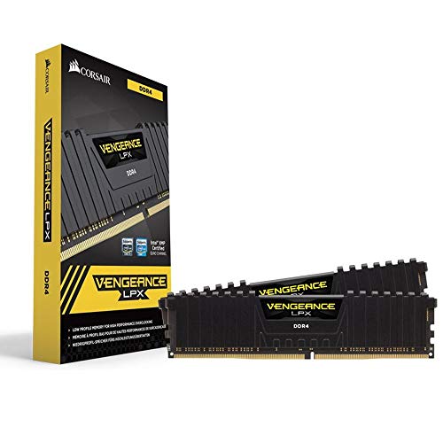 Corsair Vengeance LPX 32GB (2x16GB) DDR4 DRAM 2400MHz (PC4-19200) C14 Memory Kit - Black (CMK32GX4M2A2400C14)