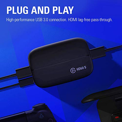 Elgato HD60 S Capture Card 1080p 60 Capture, Zero-Lag Passthrough, Ultra-Low Latency, PS5, PS4, Xbox Series X/S, Xbox One, Nintendo Switch, USB 3.0