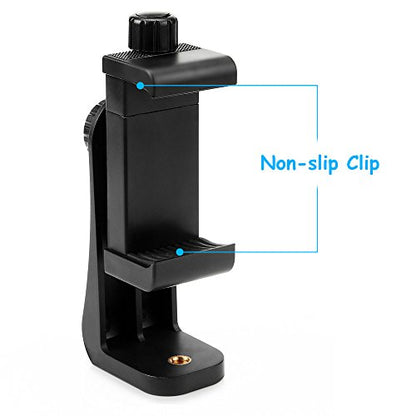 Vastar Universal Smartphone Tripod Adapter Cell Phone Holder Mount Adapter, Fits iPhone, Samsung, and all Phones, Rotates Vertical and Horizontal, Adjustable Clamp