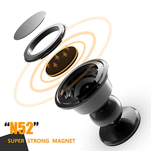 Universal Magnetic Phone Car Mount - LEVIN 360°Rotation Magnetic Cell Phone Holder for Car GPS Compatible with Phone 11 Pro Xs Max X XR Samsung Note 10 9 S10 S9 Plus and Tablets Under 13 Inches