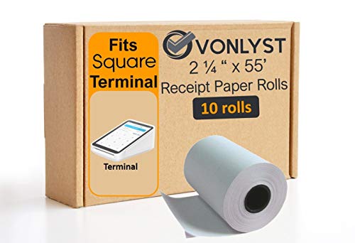 Vonlyst Receipt Paper Roll for Square Terminal Credit Card Machine (10 rolls)