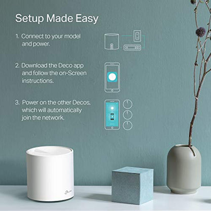 TP-Link Deco WiFi 6 Mesh WiFi System(Deco X20) - Covers up to 5800 Sq.Ft. , AX1800 Wi-Fi 6, Replaces WiFi Routers and WiFi Extenders, Parental Control, Works with Alexa, 3-Pack