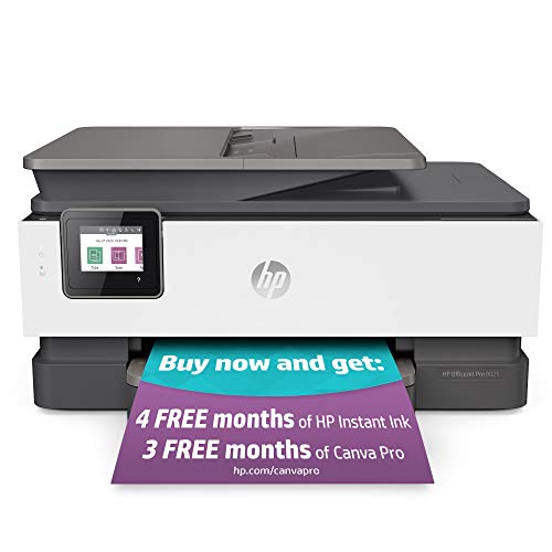 HP OfficeJet Pro 8025 All-in-One Wireless Printer, Smart Home Office Productivity, HP Instant Ink, Works with Alexa (1KR57A)