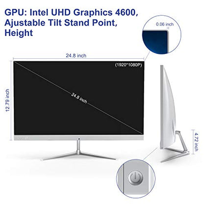 Preedip All in One Desktop Computer,23.8-inch 1920x1080 FHD,4GB RAM 256GB ROM AIO PC with Intel Core i5-4310M(Up to 3.4GHz),Pre-Installed Windows 10,Support 2.4G/5.0G Dual Band WiFi and Bluetooth 4.2