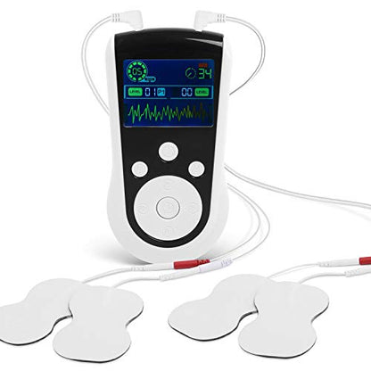 Rechargeable TENS Unit Machine - Electrical Muscle Stimulator for Pain Relief & Arthritis & Muscle Strength - Medical Body Massager to Relax and Relieve Shoulders, Low Back, Ab's, Legs, Knee .etc