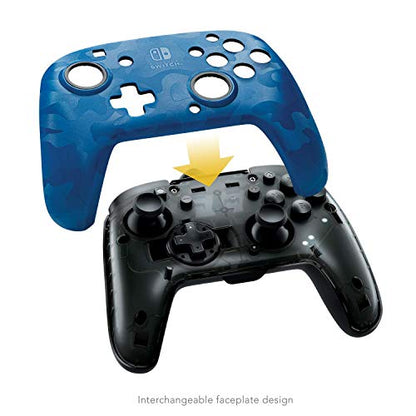 PDP Nintendo Switch Blue Camo Faceoff Wired Pro Controller, 500-119 - Nintendo Switch