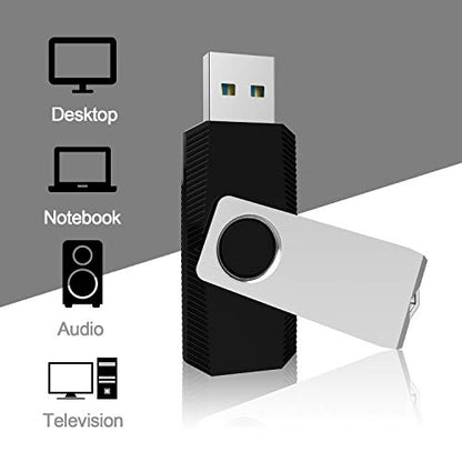 KEXIN 32 GB Flash Drive 3.0 10 Pack Thumb Drive Transfer Speed Up to 80MB/s Swivel USB Flash Drive 3.0 Jump Drive Black