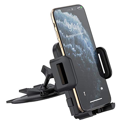 Mpow 051 Car Phone Mount, CD Slot Car Phone Holder, Car Mount with Three-Side Grips and One-Touch Design Compatible iPhone 12/12Mini/12Pro/12Pro Max/11 Series/XR/X/8/8Plus, Galaxy S10/20 Series/S9/S9+