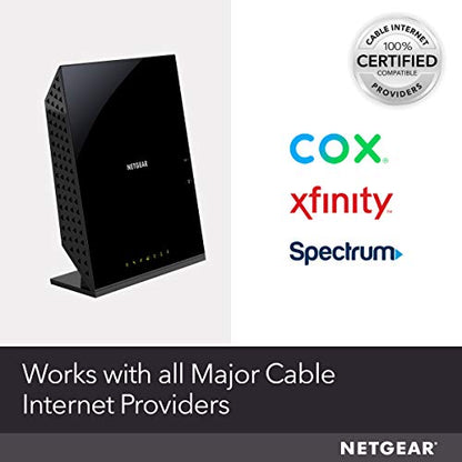 NETGEAR Cable Modem Wi-Fi Router Combo C6250 - Compatible with All Cable Providers Including Xfinity by Comcast, Spectrum, Cox | for Cable Plans Up to 300 Mbps | AC1600 Wi-Fi Speed | DOCSIS 3.0