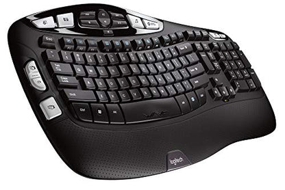 Logitech K350 Wireless Wave Keyboard with Unifying Wireless Technology - Black