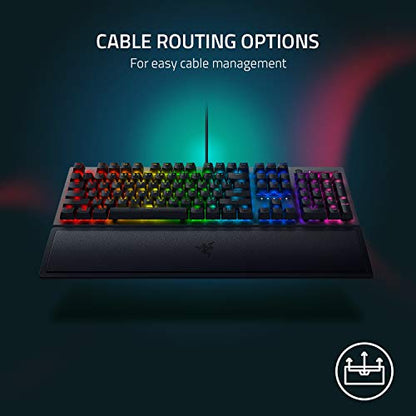 Razer BlackWidow V3 Mechanical Gaming Keyboard: Yellow Mechanical Switches - Linear & Silent - Chroma RGB Lighting - Compact Form Factor - Programmable Macro Functionality - USB Passthrough