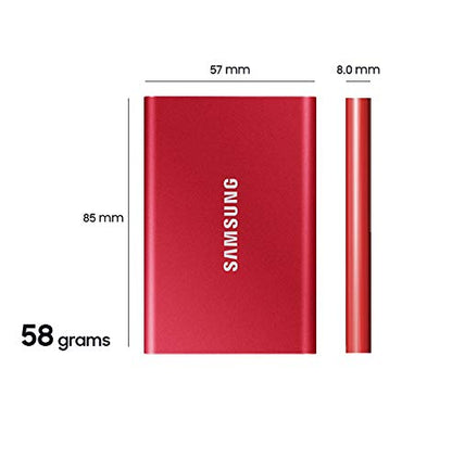 SAMSUNG T7 Portable SSD 500GB - Up to 1050MB/s - USB 3.2 External Solid State Drive, Blue (MU-PC500H/AM)