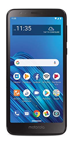 TracFone Motorola Moto E6 4G LTE Prepaid Smartphone (Locked) - Black - 16GB - Sim Card Included - CDMA