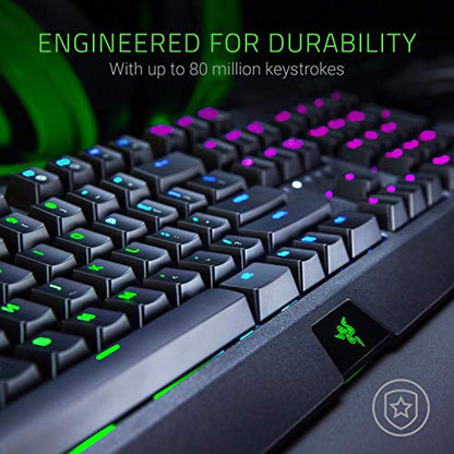 Razer BlackWidow Mechanical Gaming Keyboard: Green Mechanical Switches - Tactile & Clicky - Chroma RGB Lighting - Anti-Ghosting - Programmable Macro Functionality