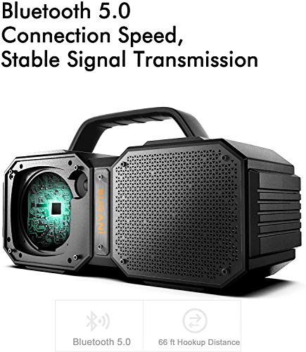 BUGANI Bluetooth Speaker, M83 Portable Bluetooth Speakers 5.0, 40W Super Power, Rich Woofer, Stereo Loud. Outdoor Bluetooth Speaker Suitable for Family Gatherings and Outdoor Travel