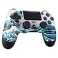 eXtremeRate The Great Wave Patterned Front Housing Shell Case, Glossy Faceplate Cover Replacement Kit for Playstation 4 PS4 Slim PS4 Pro CUH-ZCT2 JDM-040/050/055 Controller - Controller NOT Included
