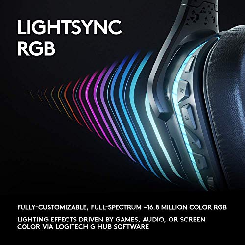Logitech G935 Wireless DTS:X 7.1 Surround Sound LIGHTSYNC RGB PC Gaming Headset - Black, blue
