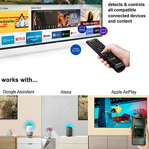 Samsung Smart TV 58” inch 4K UHD Flat Screen TV (UN58RU7100FXZA) with HDR, Google, Apple & Alexa Compatible + Remote with Netflix & Prime Buttons for Samsung TV