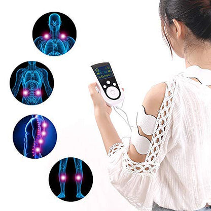 Rechargeable TENS Unit Machine - Electrical Muscle Stimulator for Pain Relief & Arthritis & Muscle Strength - Medical Body Massager to Relax and Relieve Shoulders, Low Back, Ab's, Legs, Knee .etc