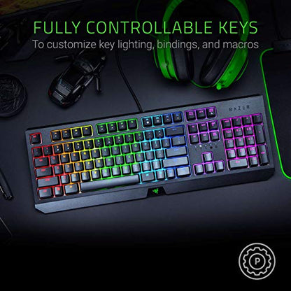 Razer BlackWidow Mechanical Gaming Keyboard: Green Mechanical Switches - Tactile & Clicky - Chroma RGB Lighting - Anti-Ghosting - Programmable Macro Functionality