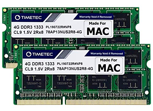 Timetec Hynix IC 8GB KIT(2x4GB) Compatible for Apple DDR3 1333MHz PC3-10600 for MacBook Pro (Early/Late 2011 13/15/17 inch), iMac (Mid 2010, Mid/Late 2011 21.5/27 inch), Mac Mini(Mid 2011) RAM Upgrade