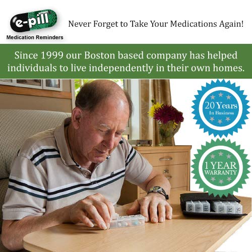 e-Pill MedTime Plus – Advanced Locked Automatic Pill Dispenser - White Lid
