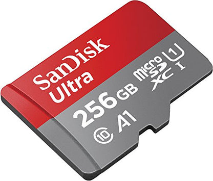 SanDisk 256GB Ultra microSDXC UHS-I Memory Card with Adapter - 100MB/s, C10, U1, Full HD, A1, Micro SD Card - SDSQUAR-256G-GN6MA