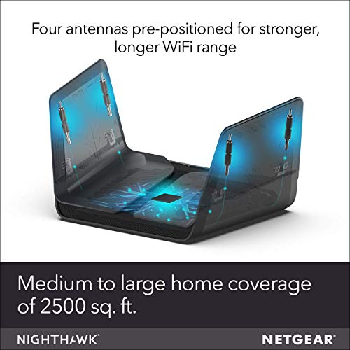 Netgear Nighthawk AX8 8-Stream AX6000 Wi-Fi 6 Router - RAX80-100NAS - Black (Renewed)