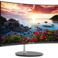 Sceptre Curved 27" 75Hz LED Monitor HDMI VGA Build-in Speakers, Edge-Less Metal Black 2019 & Logitech MK345 Wireless Combo Full-Sized Keyboard with Palm Rest and Comfortable Right-Handed Mouse - Black