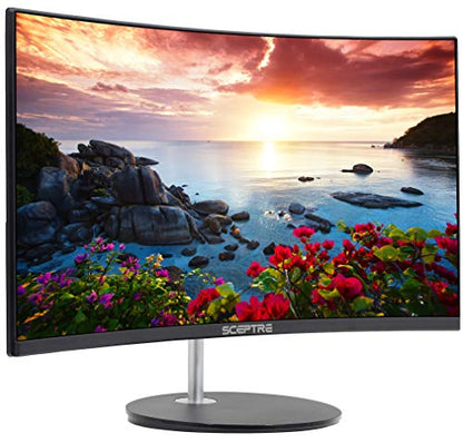 Sceptre Curved 27" 75Hz LED Monitor HDMI VGA Build-In Speakers, EDGE-LESS Metal Black 2019 (C275W-1920RN)